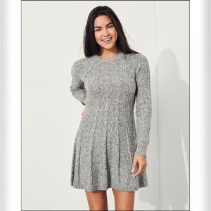 Hollister Fit & Flare Cable Knit Sweater Dress